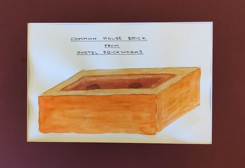 Keith, common house brick, watercolour.